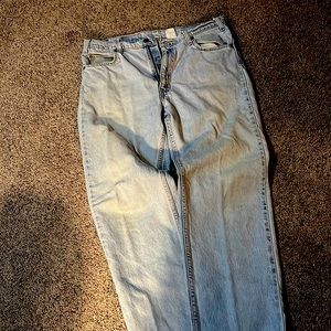 Men's Levi's 505 Jeans, Size 36 / 32 Vintage light blue no damage zipper works.